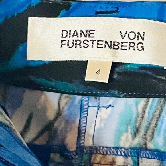 DVF crepe pants in tie-dye Sz 4 - Picture 5 of 6